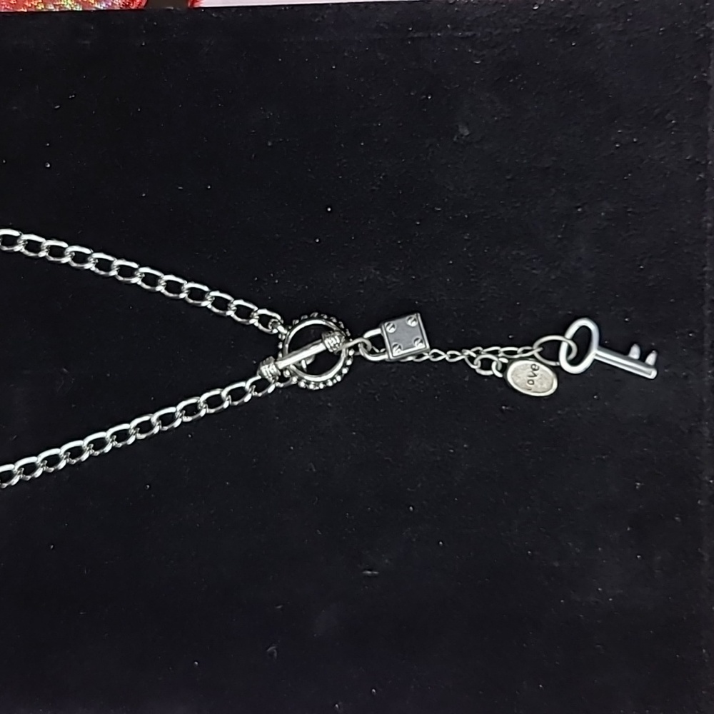 Valentine's Padlock Necklace Silver Tone Heart Key Unique Gift Love Handmade Fun